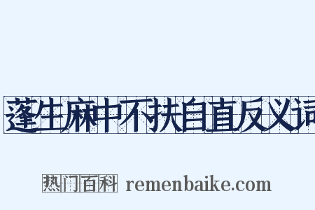 蓬生麻中不扶自直反义词是什么意思的图片